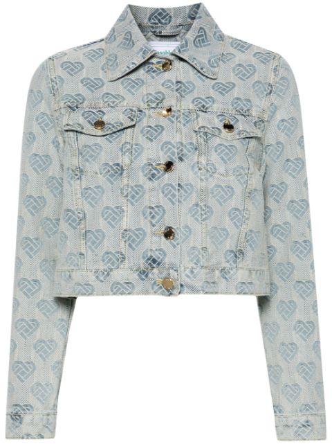 heart monogram-jacquard denim jacket by CASABLANCA