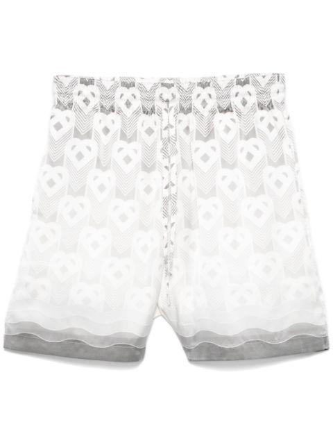 heart-monogram silk shorts by CASABLANCA
