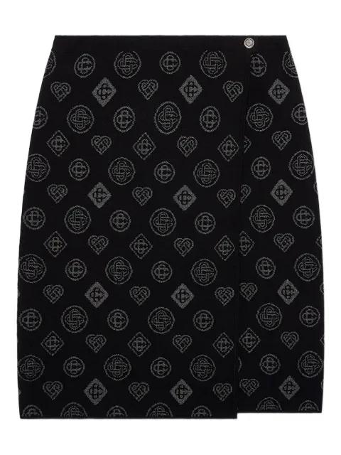 jacquard-motif wrap midi skirt by CASABLANCA