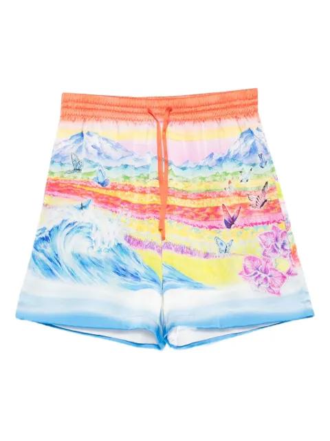 landscape-wave print shorts by CASABLANCA