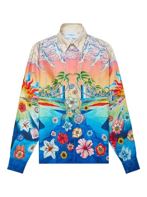 l'envol printed silk shirt by CASABLANCA