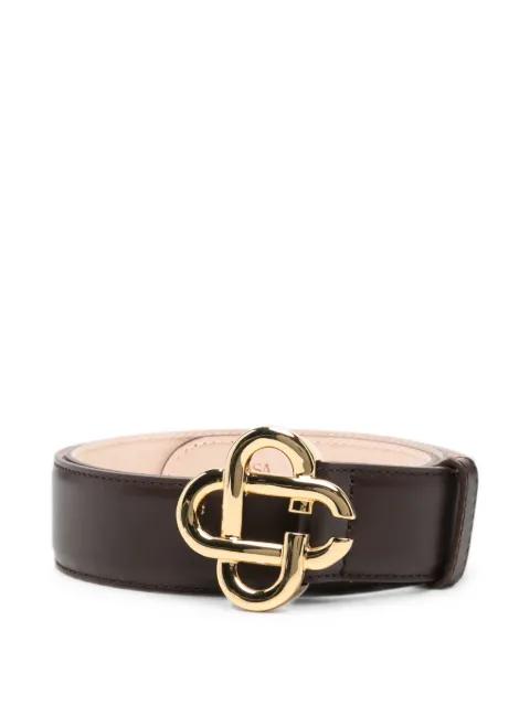 logo-buckle leather belt by CASABLANCA