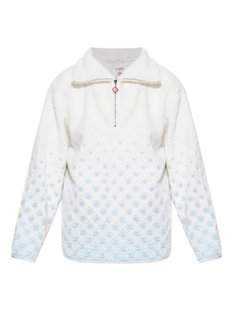 logo-embroidered fleece jacket by CASABLANCA