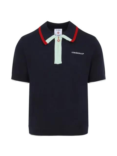 logo-embroidered zip-up polo shirt by CASABLANCA