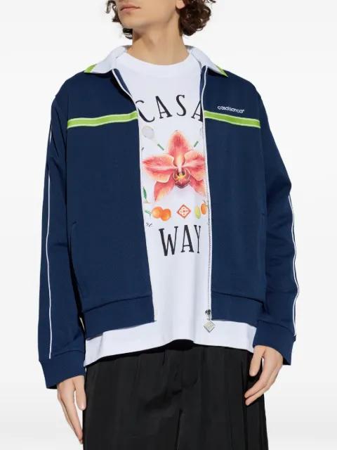 logo-embroidered zip-up sweatshirt by CASABLANCA