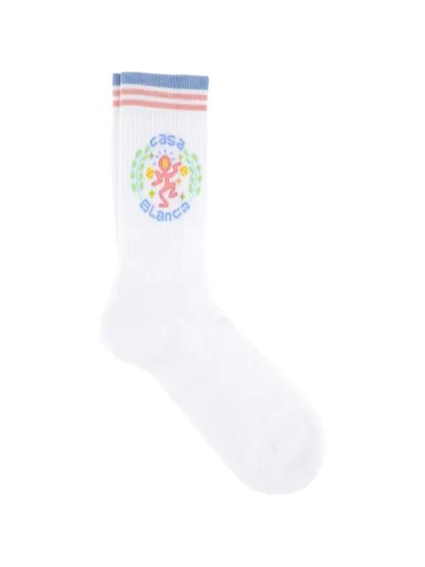 logo-intarsia ribbed-knit socks by CASABLANCA