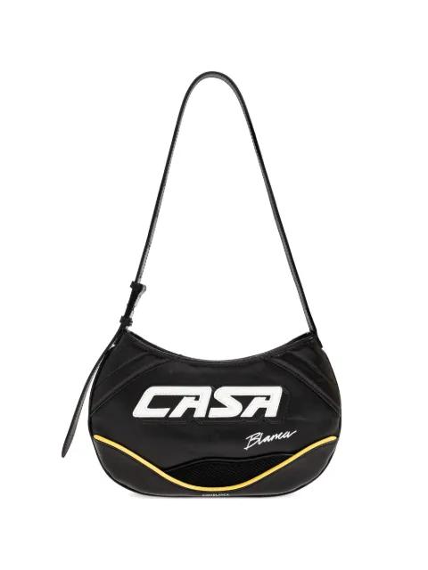 logo-lettering leather shoulder bag by CASABLANCA