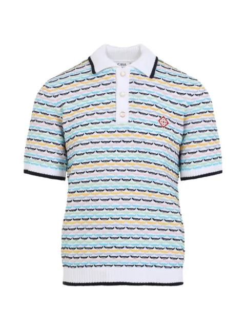 logo-patch knit polo shirt by CASABLANCA