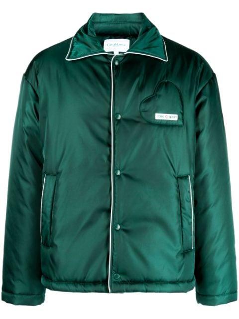 logo-patch padded satin jacket by CASABLANCA