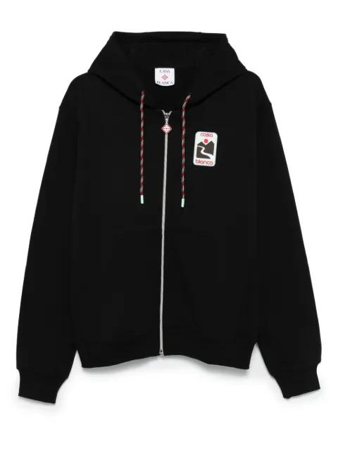 logo-patch zip-up hoodie by CASABLANCA