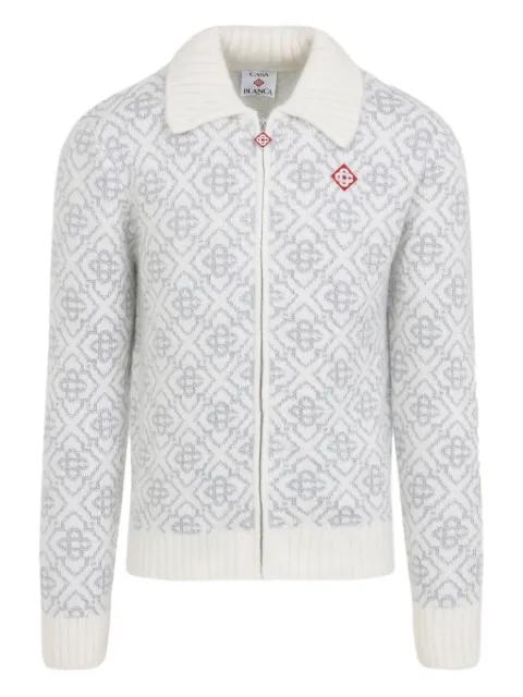 logo-pattern zip-fastening cardigan by CASABLANCA