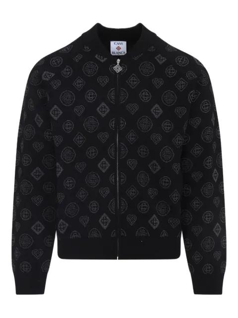 logo-pattern zip-up jacket by CASABLANCA