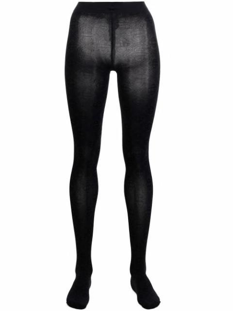 monogram pattern tights by CASABLANCA