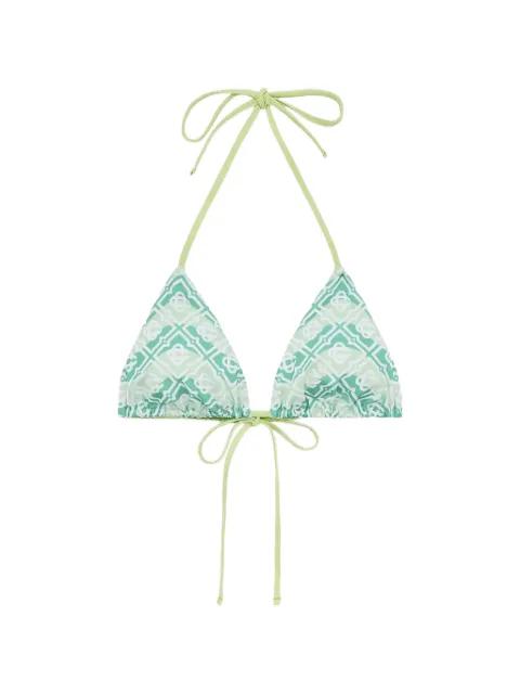 monogram-pattren string bikini top by CASABLANCA