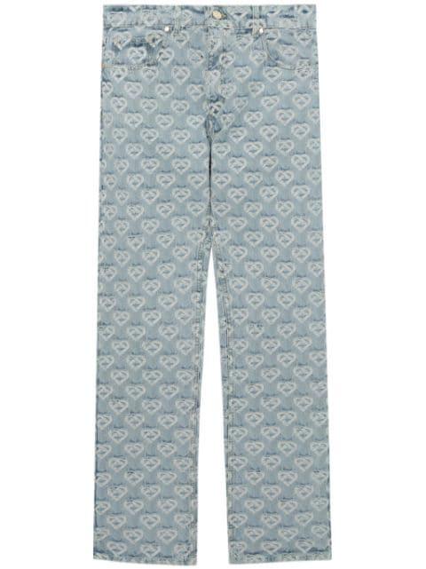 monogram-print jeans by CASABLANCA