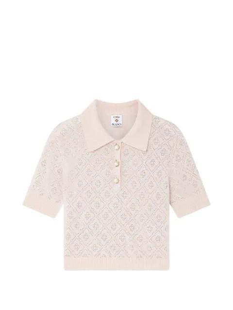 monogram-studded polo top by CASABLANCA