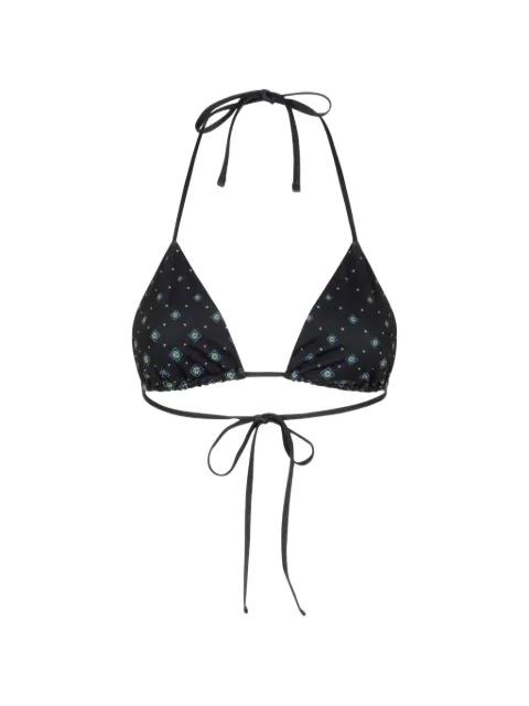 monogram tie triangle bikini top by CASABLANCA