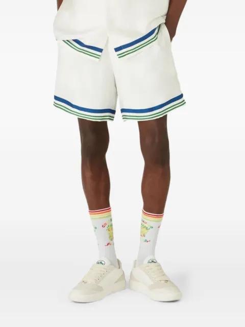 motif-embroidered striped shorts by CASABLANCA