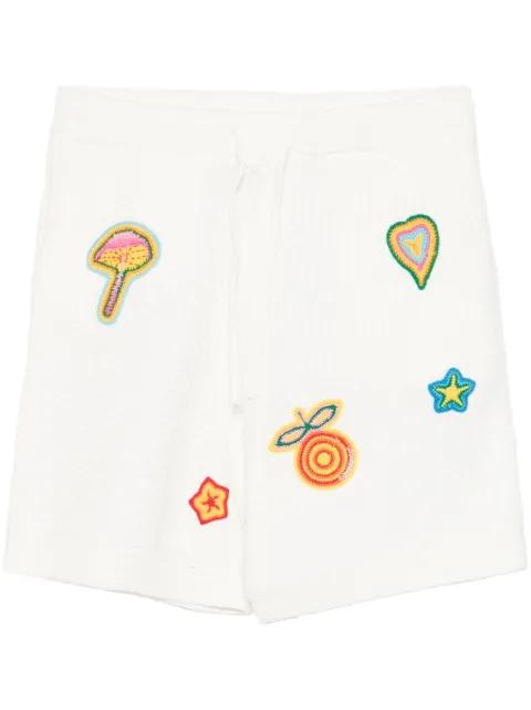 patch-detailing crochet shorts by CASABLANCA