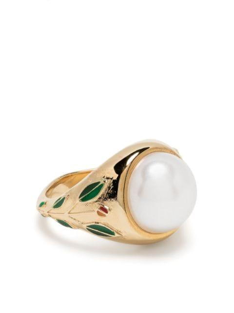 pearl signet ring by CASABLANCA
