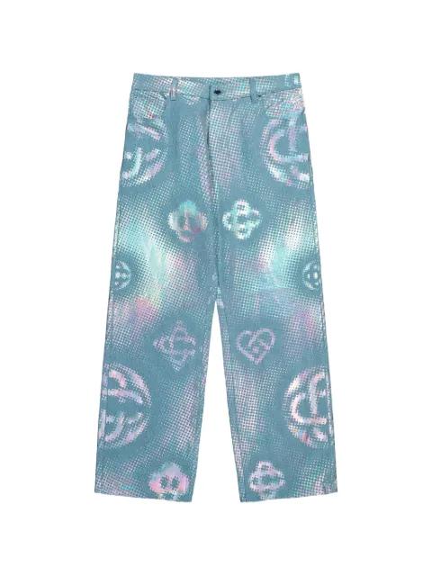 pearlescent monogram baggy jeans by CASABLANCA