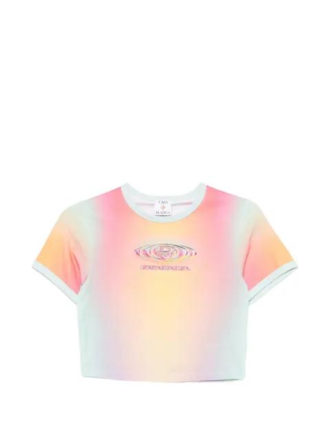 printed cropped T-shirt by CASABLANCA