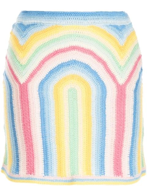 rainbow crochet mini skirt by CASABLANCA