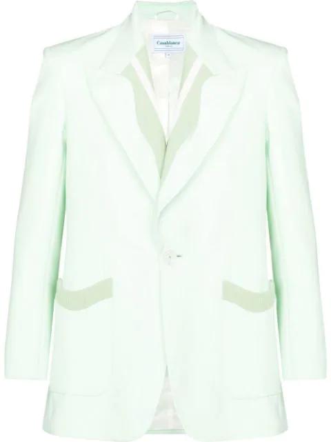 ribbed-trim single-breasted blazer by CASABLANCA