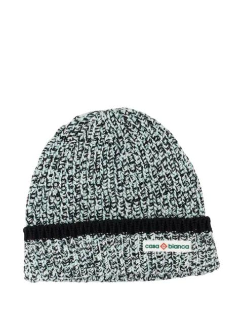 ribbed wool beanie by CASABLANCA