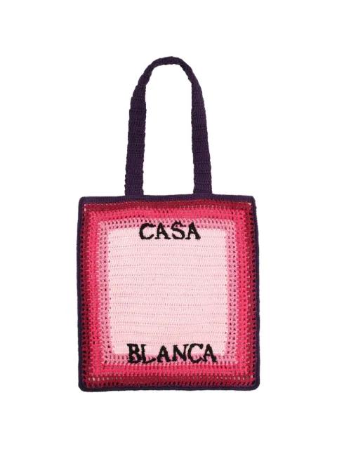 square-shaped crochet tote bag by CASABLANCA