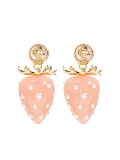 strawberry-motif pearl earrings by CASABLANCA