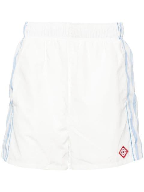striped mid-rise track shorts by CASABLANCA