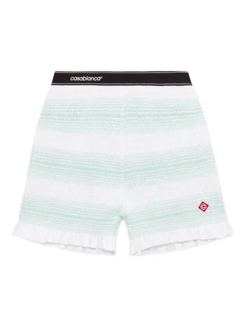 striped ruffled-trim track shorts by CASABLANCA