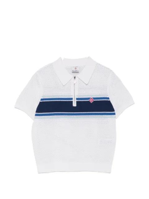 striped zip polo shirt by CASABLANCA