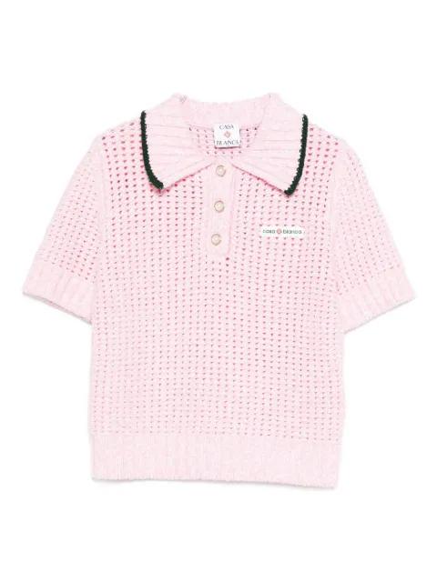 textured-knit polo top by CASABLANCA