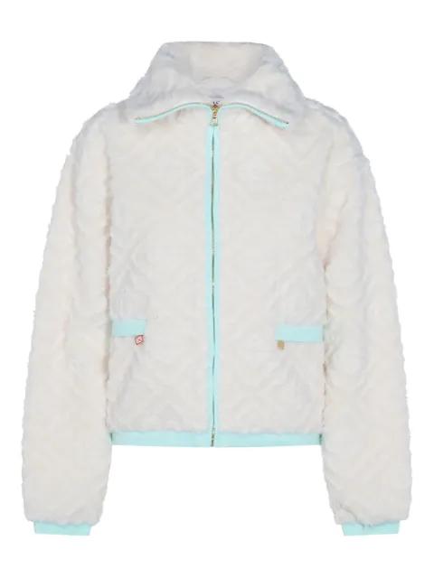 textured zip-up jacket by CASABLANCA