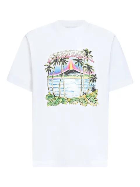 volcano-print logo T-shirt by CASABLANCA