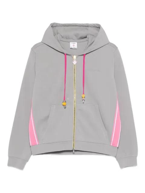 zip side stripe hoodied top by CASABLANCA
