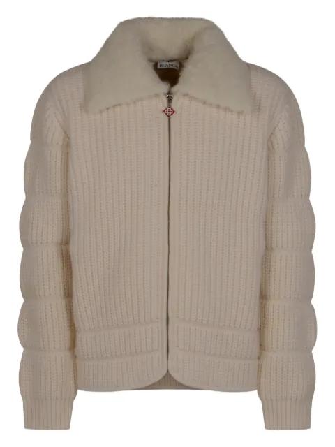 zip-up ribbed cardigan by CASABLANCA