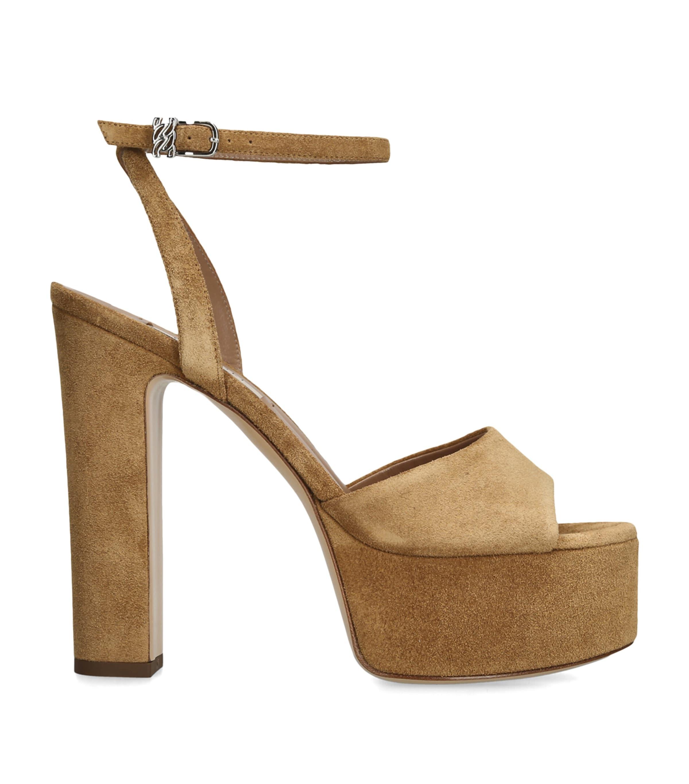 Casadei Suede Patty Platform Heels 130 by CASADEI