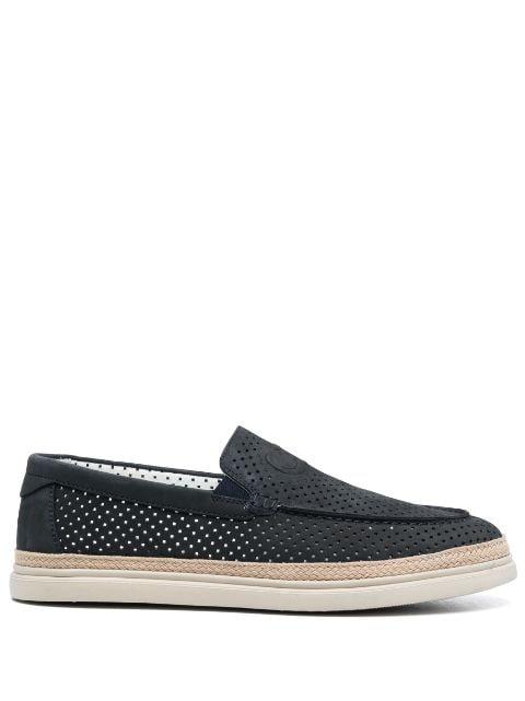 Nabuk perforated-leather espadrilles by CASADEI