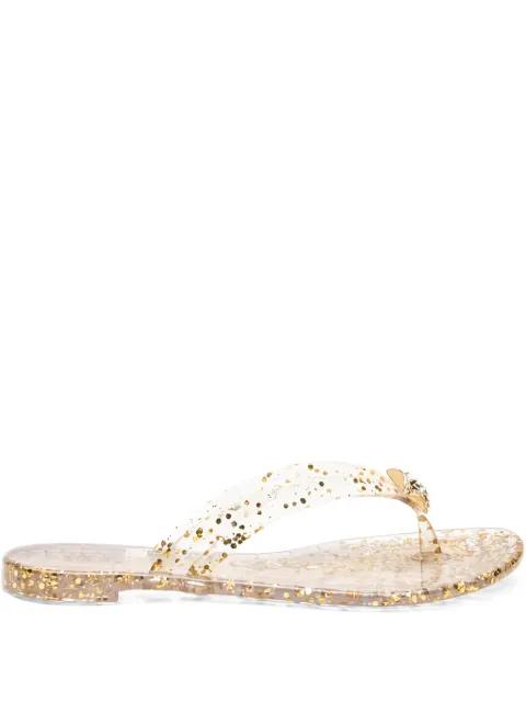 glitter-embellished flat sandals by CASADEI