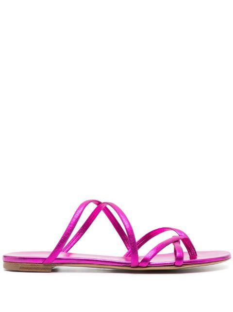 metallic leather slides by CASADEI