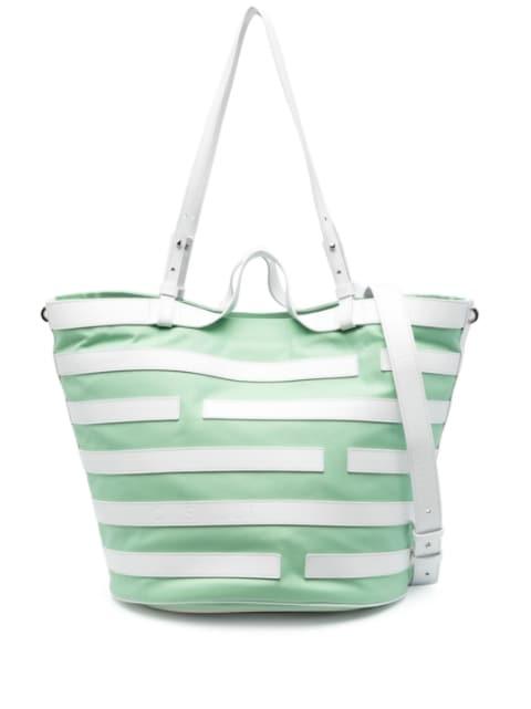 stripe-pattern leather tote bag by CASADEI