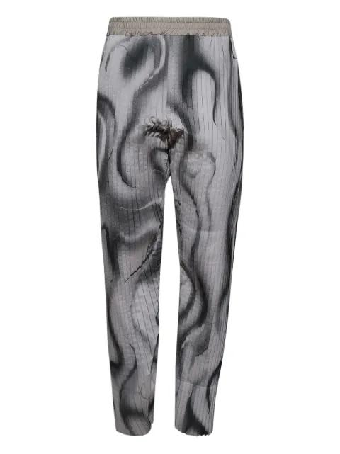 pleated swirl-print trousers by CASELLA MEYER