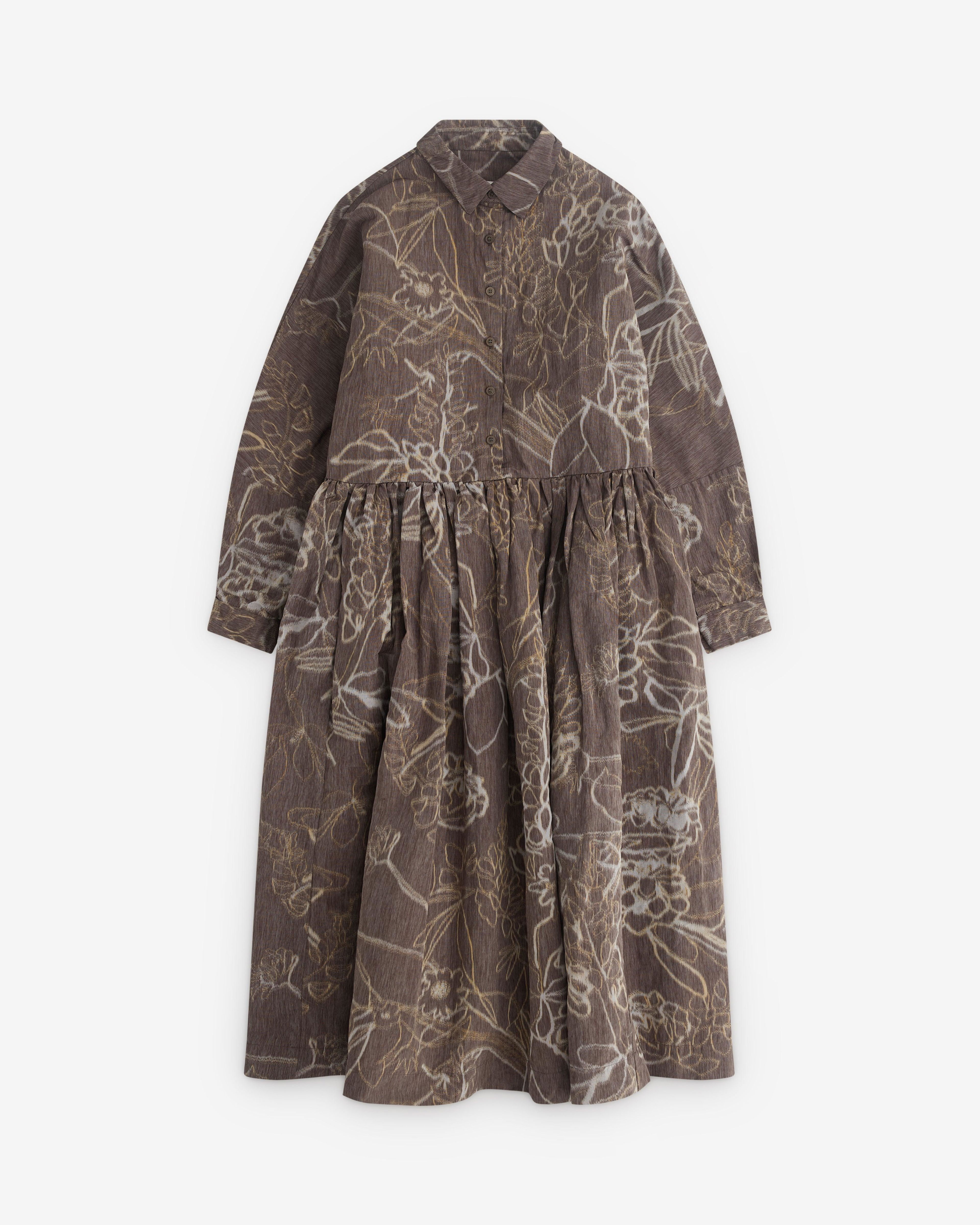 Casey Casey - Women's Patterned Dress - (Dark Brown) by CASEY CASEY