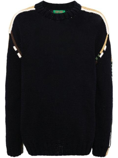 pattern-detail cotton-wool jumper by CASEY CASEY