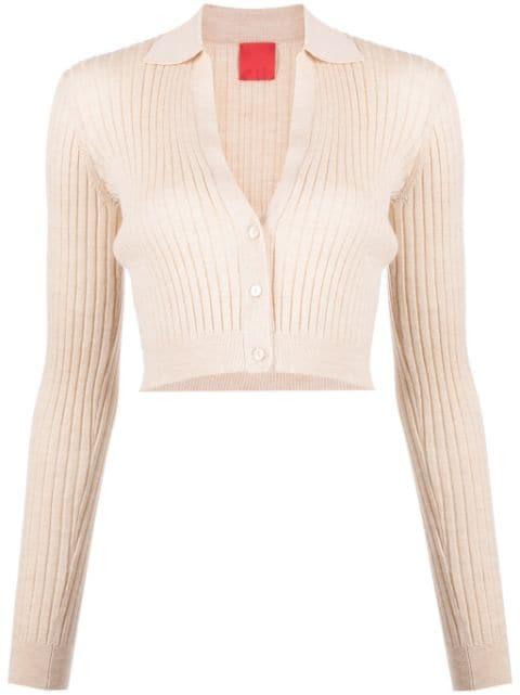 Callen V-neck cropped cardigan by CASHMERE IN LOVE