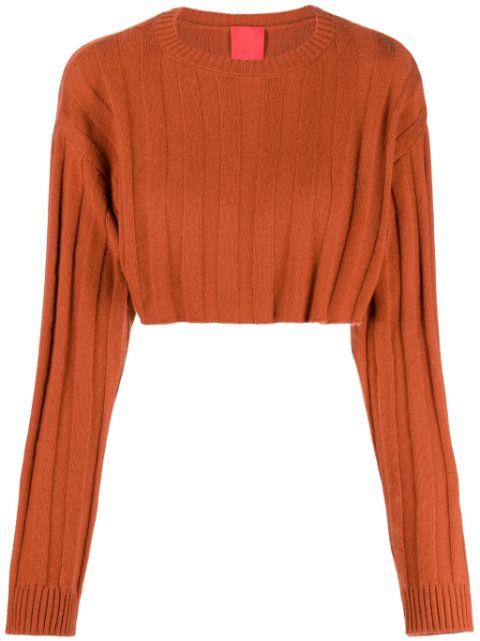 Remy ribbed-knit cropped jumper by CASHMERE IN LOVE