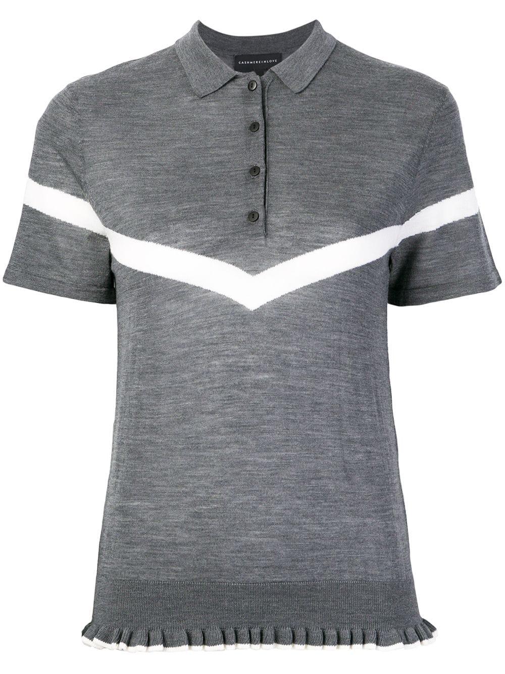 ruffle trimming knitted polo shirt by CASHMERE IN LOVE